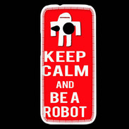 Coque HTC One Mini 2 Keep Calm Be a Robot Rouge
