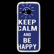 Coque HTC One Mini 2 Keep Calm Be Happy Bleu