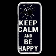 Coque HTC One Mini 2 Keep Calm Be Happy Noir