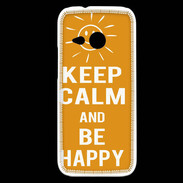 Coque HTC One Mini 2 Keep Calm Be Happy Orange
