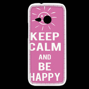 Coque HTC One Mini 2 Keep Calm Be Happy Rose
