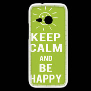 Coque HTC One Mini 2 Keep Calm Be Happy Vert pomme