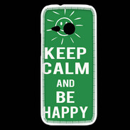 Coque HTC One Mini 2 Keep Calm Be Happy Vert