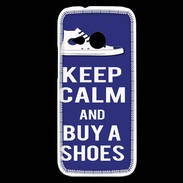 Coque HTC One Mini 2 Keep Calm Buy Shoes Bleu