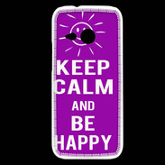 Coque HTC One Mini 2 Keep Calm Be Happy Violet