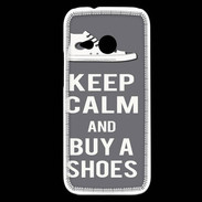 Coque HTC One Mini 2 Keep Calm Buy Shoes Gris