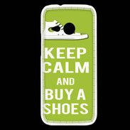 Coque HTC One Mini 2 Keep Calm Buy Shoes Vert Pomme