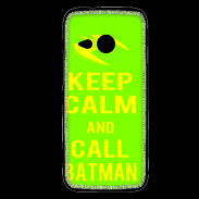 Coque HTC One Mini 2 Keep Calm Call Batman Vert pomme
