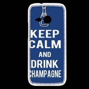 Coque HTC One Mini 2 Keep Calm Drink Champagne Bleu