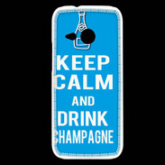 Coque HTC One Mini 2 Keep Calm Drink champagne Cyan