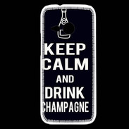 Coque HTC One Mini 2 Keep Calm Drink champagne Noir