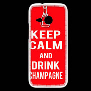 Coque HTC One Mini 2 Keep Calm Drink champagne Rouge