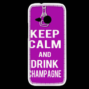 Coque HTC One Mini 2 Keep Calm Drink champagne Violet