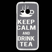Coque HTC One Mini 2 Keep Calm Drink Tea Gris