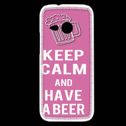 Coque HTC One Mini 2 Keep Calm Have a beer Rose