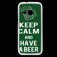 Coque HTC One Mini 2 Keep Calm Have a beer Vert