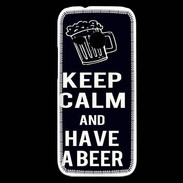 Coque HTC One Mini 2 Keep Calm Have a beer Noir