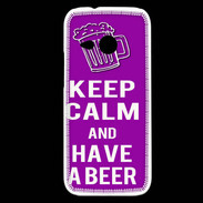 Coque HTC One Mini 2 Keep Calm Have a beer Violet