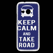 Coque HTC One Mini 2 Keep Calm Take road Bleu