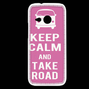 Coque HTC One Mini 2 Keep Calm Take Road Rose