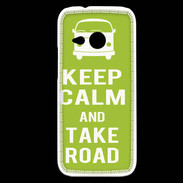 Coque HTC One Mini 2 Keep Calm Take road Vert pomme