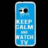Coque HTC One Mini 2 Keep Calm Watch TV Cyan