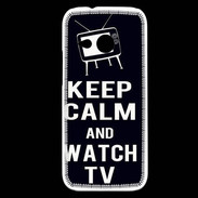 Coque HTC One Mini 2 Keep Calm Watch TV Noir