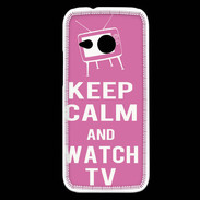 Coque HTC One Mini 2 Keep Calm Watch TV Rose