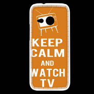 Coque HTC One Mini 2 Keep Calm Watch TV Orange