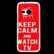 Coque HTC One Mini 2 Keep Calm Watch TV Rouge