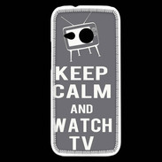 Coque HTC One Mini 2 Keep Calm Watch TV Gris