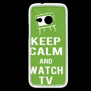 Coque HTC One Mini 2 Keep Calm Watch TV Vert