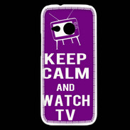 Coque HTC One Mini 2 Keep Calm Watch TV Violet
