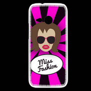 Coque HTC One Mini 2 Miss Fashion Chatain
