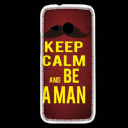 Coque HTC One Mini 2 Keep Calm Be a Man Rouge