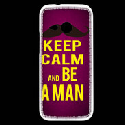 Coque HTC One Mini 2 Keep Calm Be a Man Rose