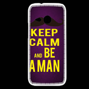 Coque HTC One Mini 2 Keep Calm Be a Man Violet