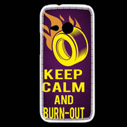 Coque HTC One Mini 2 Keep Calm and Burn Out violet