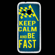 Coque HTC One Mini 2 Keep Calm and Be Fast Bleu