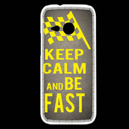 Coque HTC One Mini 2 Keep Calm and Be Fast Gris