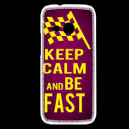 Coque HTC One Mini 2 Keep Calm and Be Fast Rose