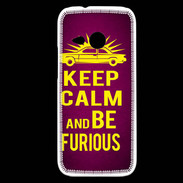 Coque HTC One Mini 2 Keep Calm and Be Furious Rose