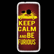 Coque HTC One Mini 2 Keep Calm and Be Furious Rouge