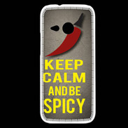 Coque HTC One Mini 2 Keep Calm and Be Spicy Gris