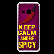 Coque HTC One Mini 2 Keep Calm and Be Spicy Rose