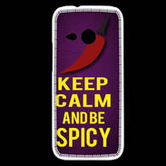 Coque HTC One Mini 2 Keep Calm and Be Spicy Violet