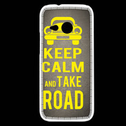 Coque HTC One Mini 2 Keep Calm and Take o road 2 Gris