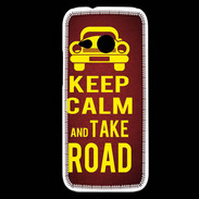 Coque HTC One Mini 2 Keep Calm and Take o road 2 Rouge
