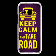 Coque HTC One Mini 2 Keep Calm and Take o road 2 Violet