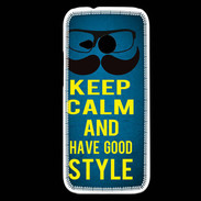 Coque HTC One Mini 2 Keep Calm and Have a good Style Bleu